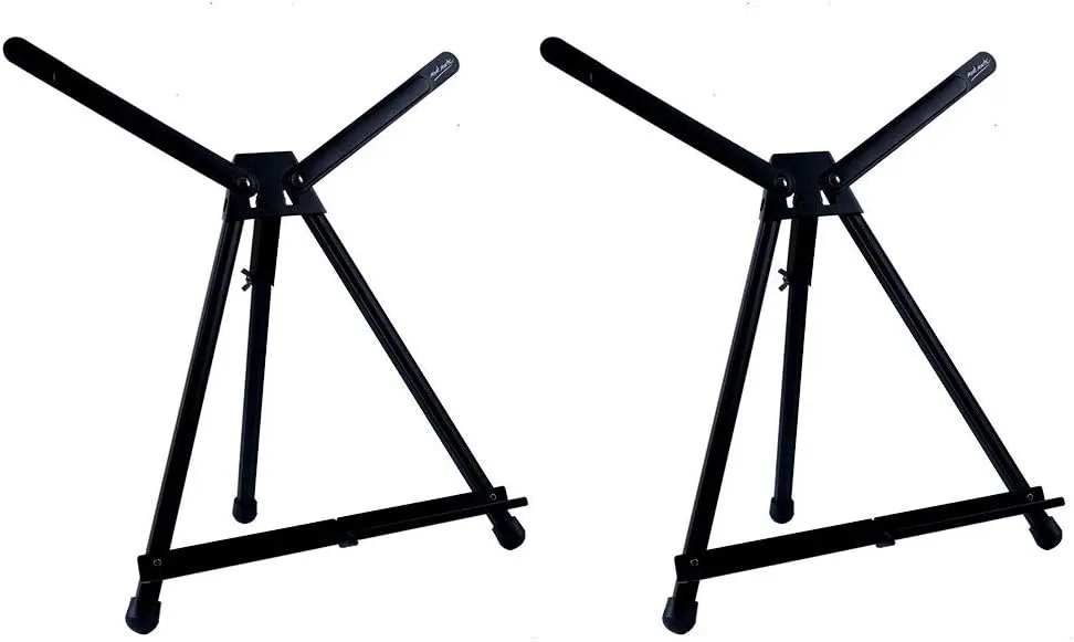 Mont Marte Signature Tabletop Easel 2 Pack with Wings, Holds Canvases up to 20in (50cm) in Height, Angle Adjustment, Includes Carry Bag