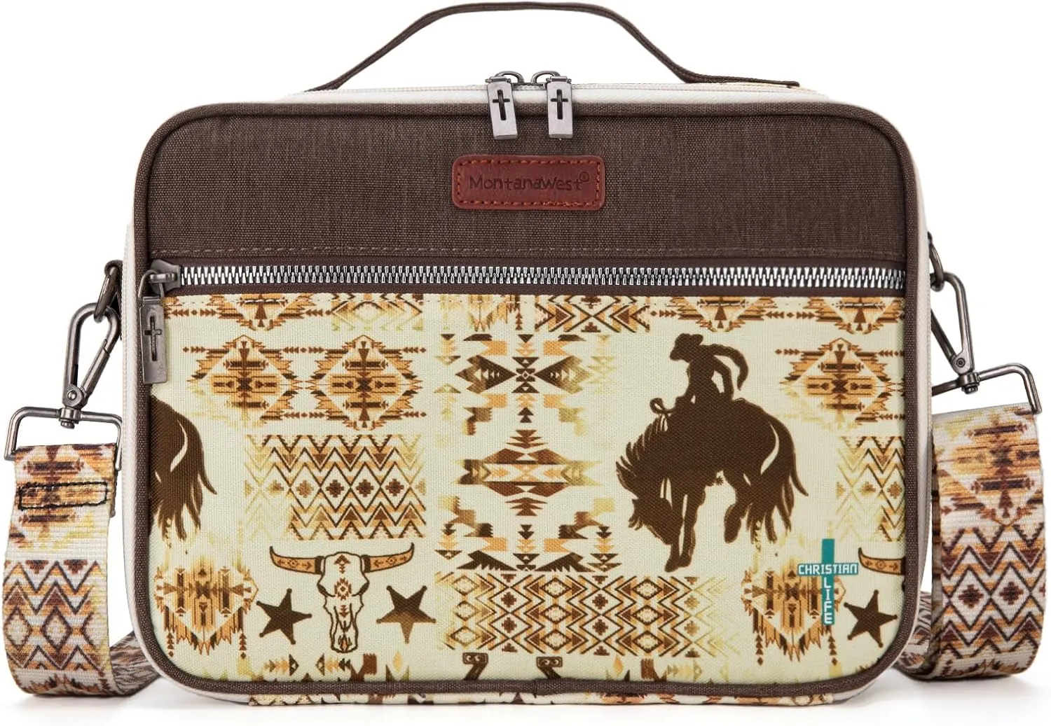 Montana West Bible Covers for Women Men with Leather Bookmark Carrying Book Case Church Bag Outdoor Protective