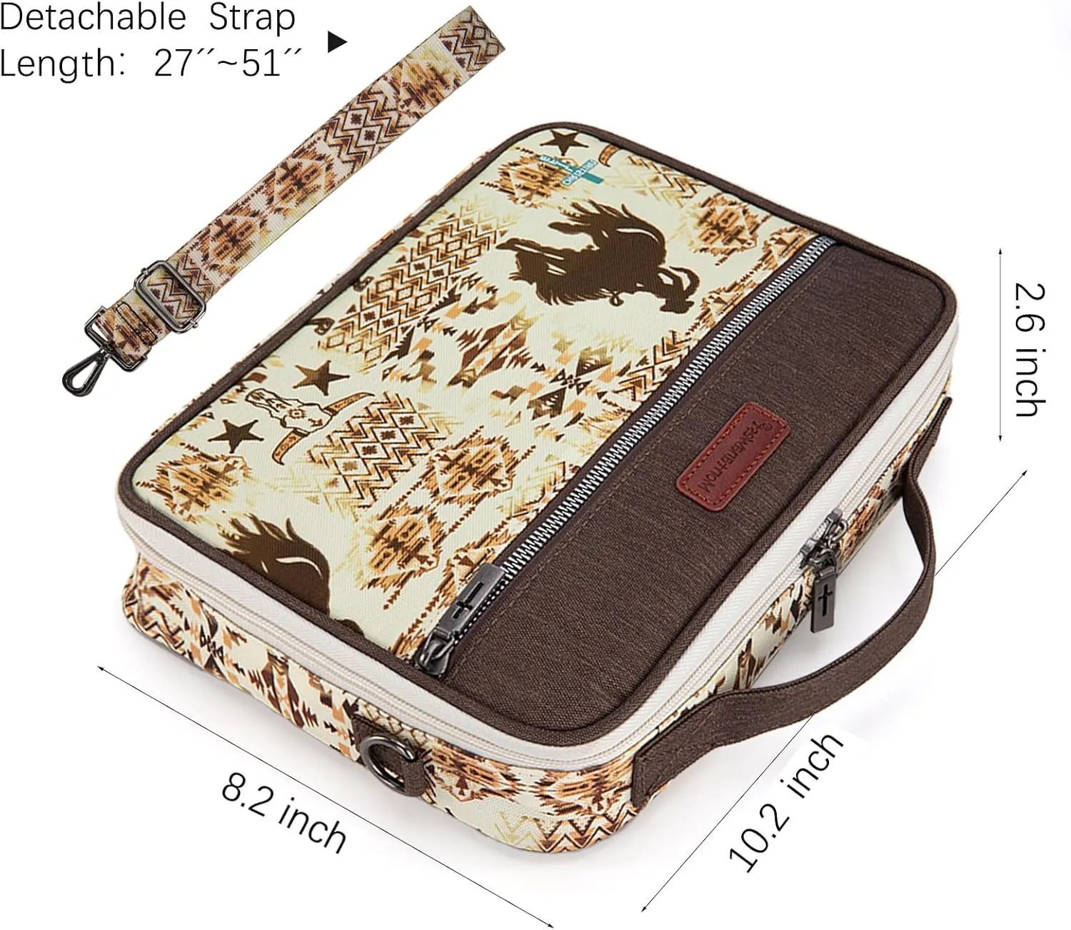 Montana West Bible Covers for Women Men with Leather Bookmark Carrying Book Case Church Bag Outdoor Protective
