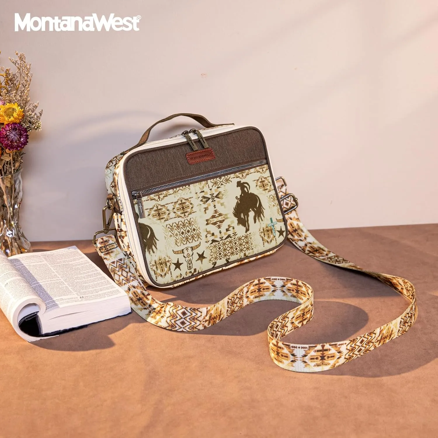 Montana West Bible Covers for Women Men with Leather Bookmark Carrying Book Case Church Bag Outdoor Protective