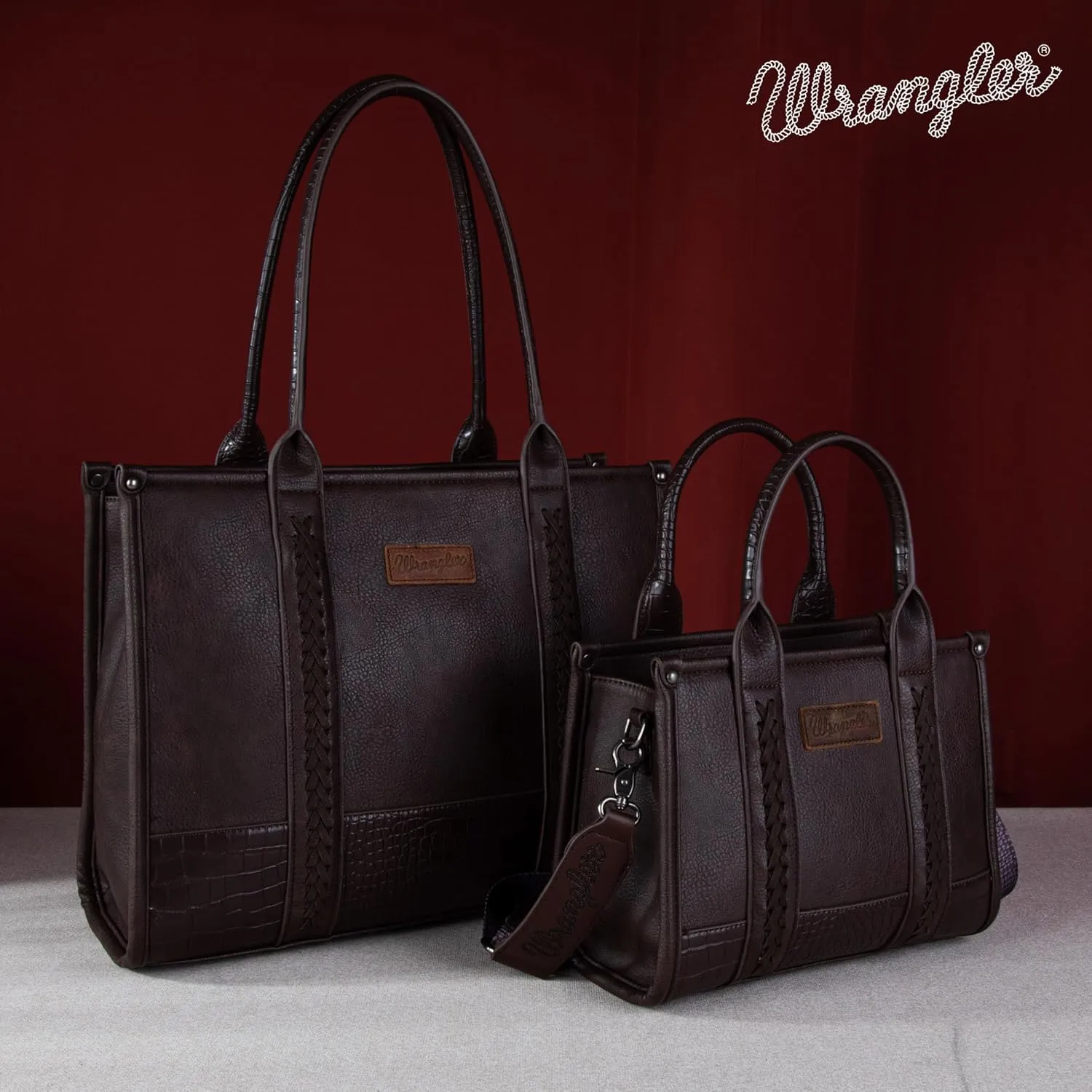 Montana West × Wrangler Tote Bag for Women Western Cow Print Purse Designer Top Handle Handbags