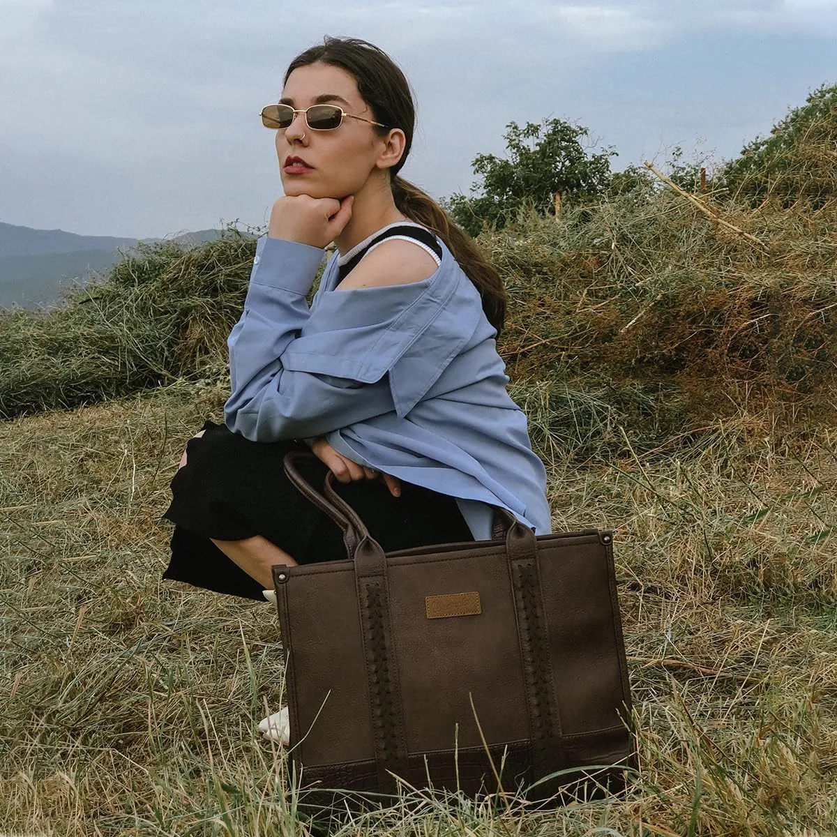 Montana West × Wrangler Tote Bag for Women Western Cow Print Purse Designer Top Handle Handbags
