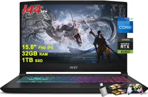 MSI Katana A15 Gaming Laptop 15.6" FHD IPS 144Hz Intel 10-Core i7-13620H (Beat i9-12900H) 32GB RAM 1TB SSD GeForce RTX 4060 8GB RGB Backlit USB-C Nahimic Win11 w/ICP Accessory