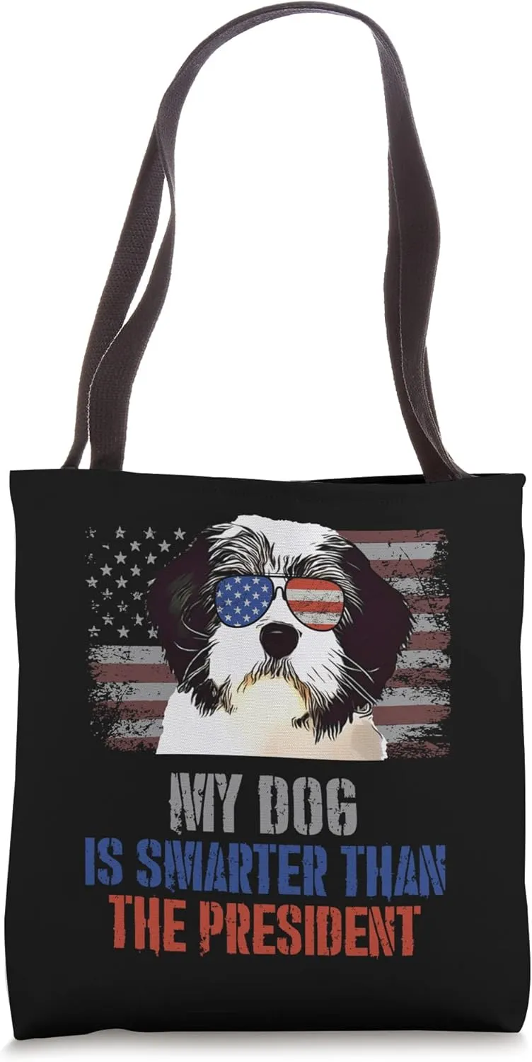 My Polish Lowland Sheepdog Dog Smarter than President Tote Bag