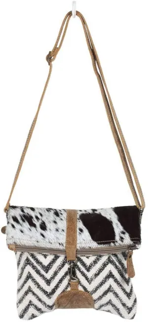 Myra Bag Devious Upcycled Canvas & Cowhide Crossbody Bag S-1339