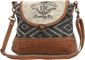 Myra Bags North Coast Anchors Upcycled Canvas Crossbody Bag S-1049