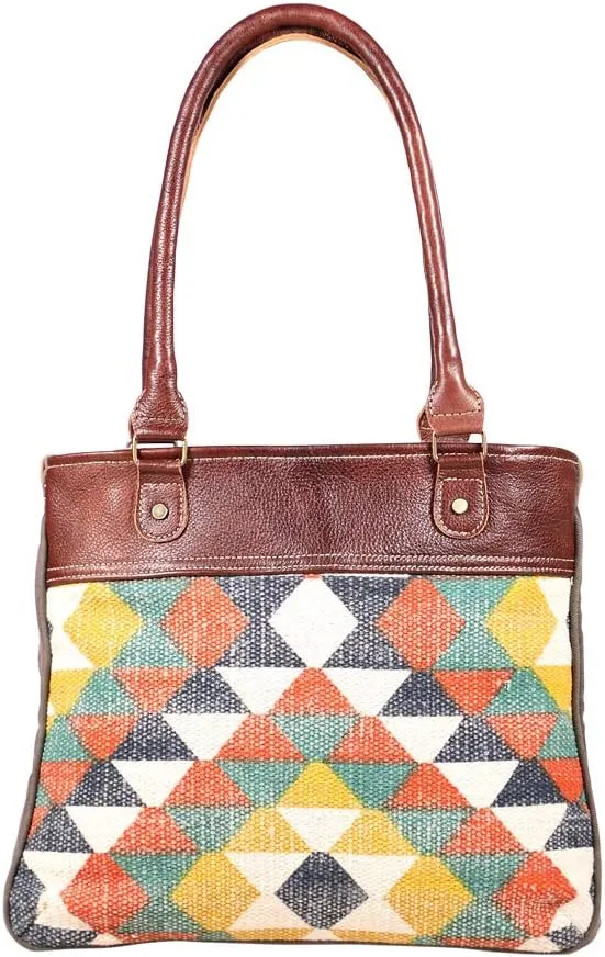 Myra Bags Unwind Canvas, leather & Rug Small Bag S-1888