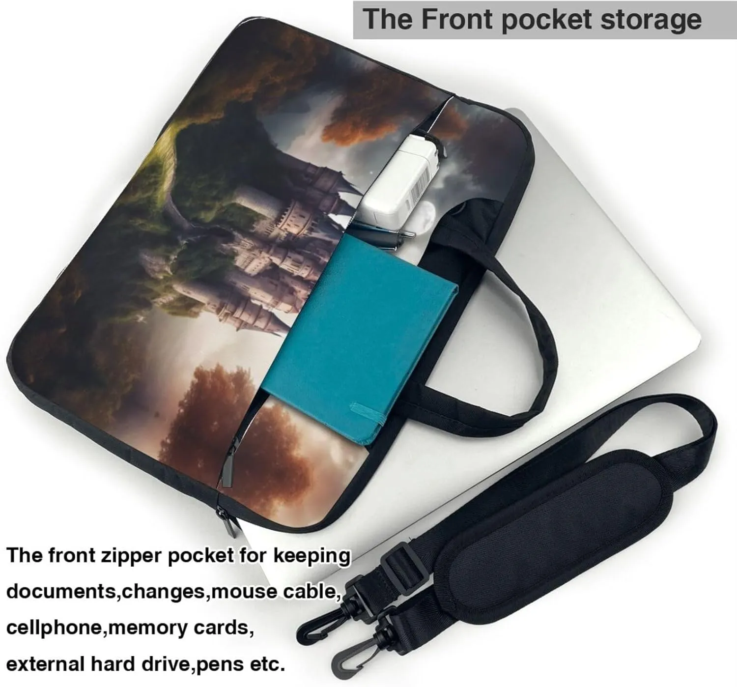 Mysterious Fantasy Fairy Tale Castle02 Print Work Casual Office Laptop Shoulder Messenger Bag 13 14 15.6 inch