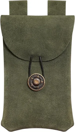 Mythrojan Bolsa para cinturón de joyería de gamuza medieval renacentista, riñonera para disfraz LARP para recreación histórica, cosplay, accesorios de escenario, verde oscuro