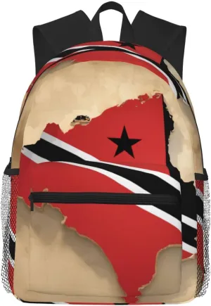 nanger Trinidad And Tobago Flag Map01 Print Large Travel Work Backpack, Anti-Water College Bag Business Laptop Pack For Men Women