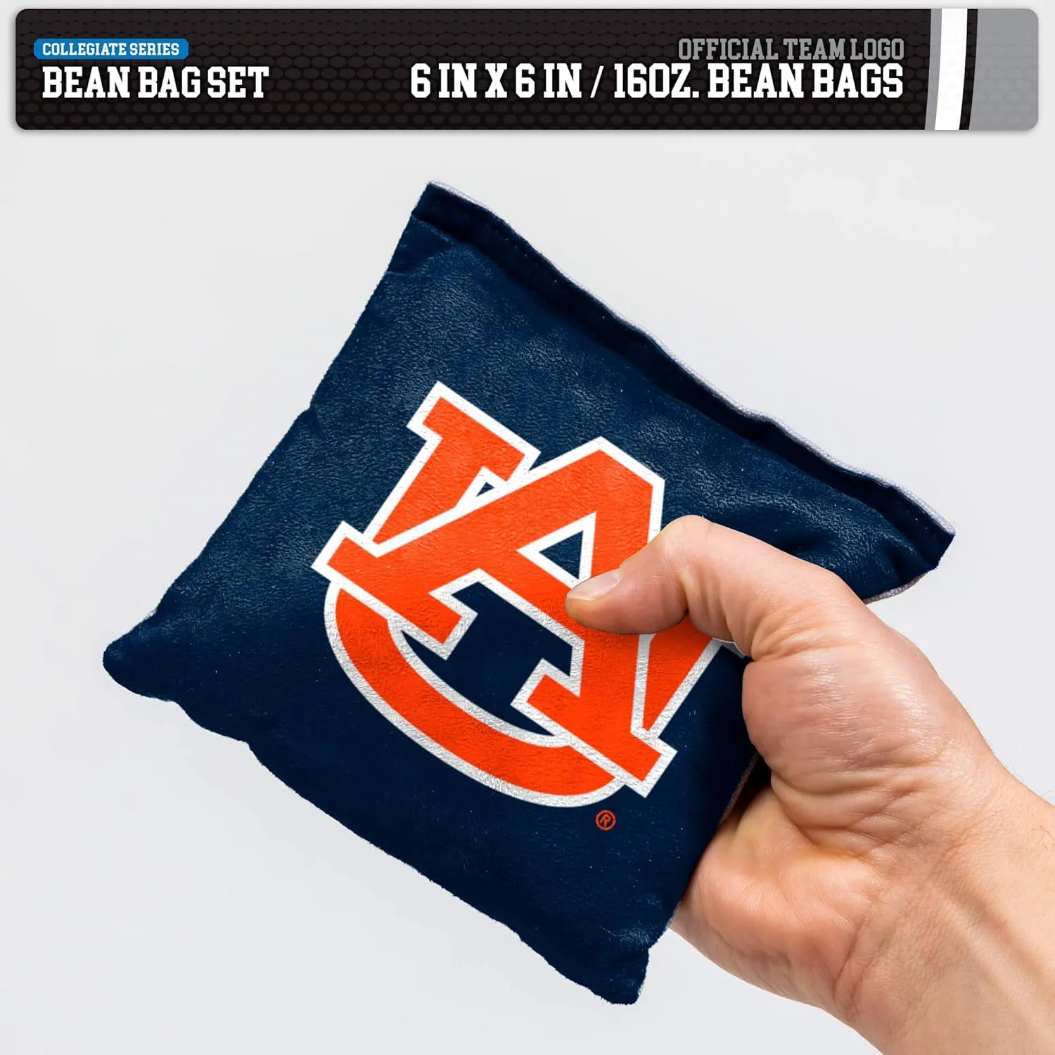 NCAA College Dual Sided Bean Bags by Wild Sports, 8 Count, Premium Toss Bags for Cornhole Set - Great for Tailgates, Outdoors, Backyard