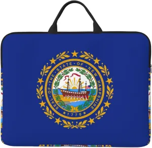 New Hampshire State Flag Print Stylish 14in Polyester Laptop Bag Carry Laptop Bag With Water-Resistant Feature