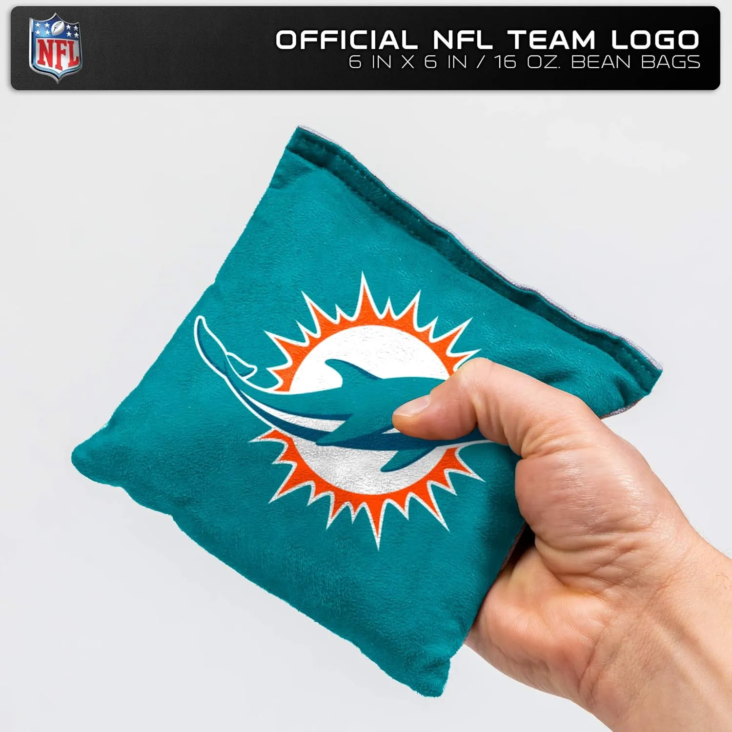 NFL Pro Football Dual Sided Bean Bags by Wild Sports, 8 Count, Premium Toss Bags for Cornhole Set - Great for Tailgates, Outdoors, Backyard