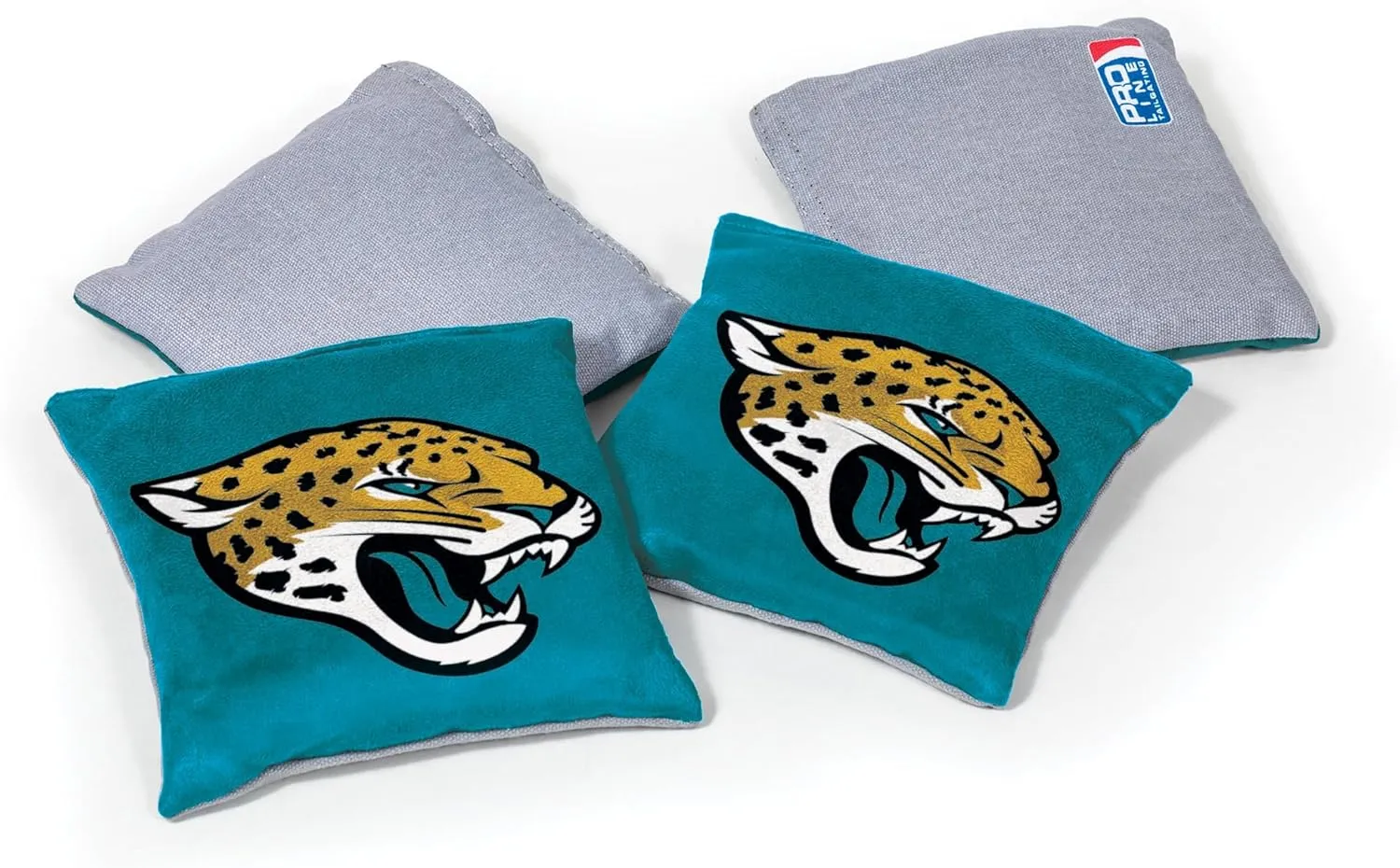 NFL Pro Football Jacksonville Jaguars Dual-Sided Bean Bags by Wild Sports, 4 Pack - Premium Toss Bags for Cornhole Sets