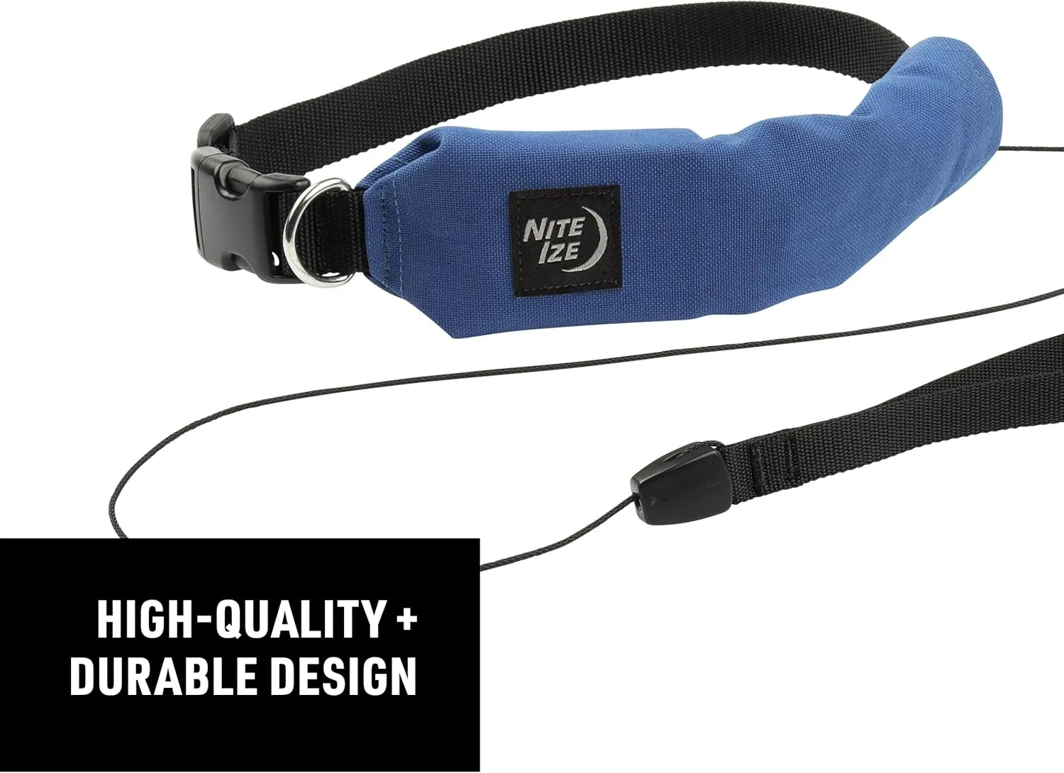 Nite Ize Raddog All-in-One Collar & Leash Combo - Heavy-Duty Dog Collar with Built-in Retractable Leash - 20" to 25" - Blue, X-Large