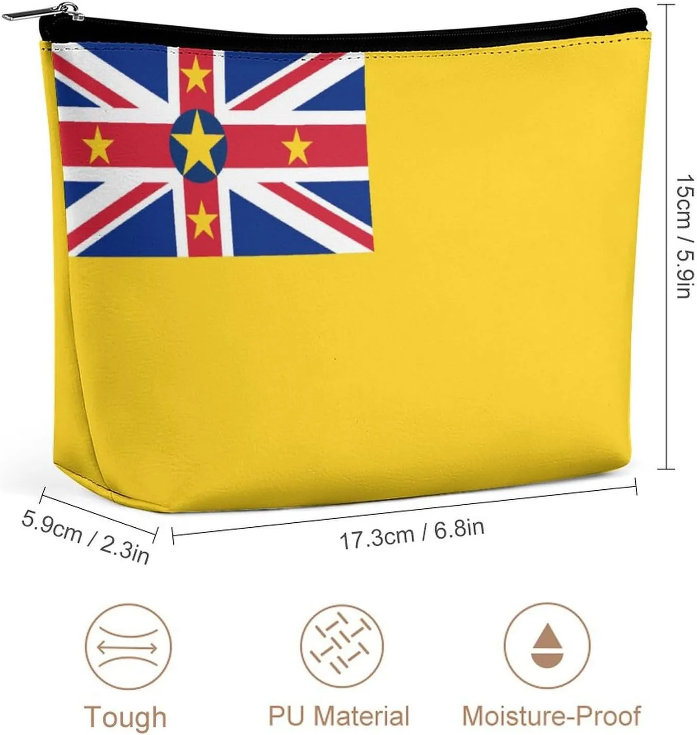 Niue Flag Travel-Friendly Cosmetic Bag Makeup Organizer for Women
