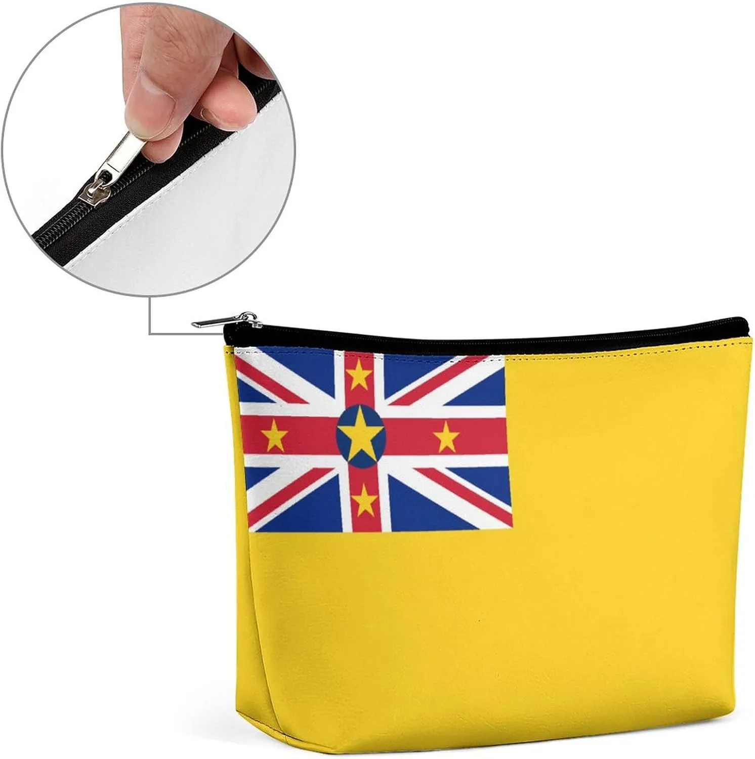 Niue Flag Travel-Friendly Cosmetic Bag Makeup Organizer for Women