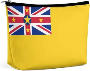 Niue Flag Travel-Friendly Cosmetic Bag Makeup Organizer for Women
