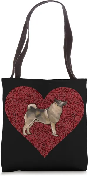 Norwegian Elkhound Valentines Day Dog Love Fingerprint Tote Bag