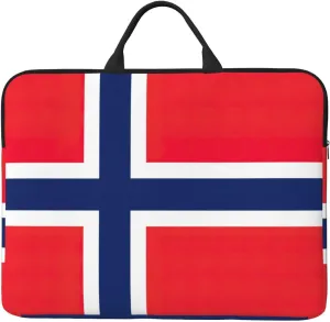 Norwegian Flag Print Laptop Bag Computer Bag For 14 Inch Laptops Carry Laptop Bag For Men And Women