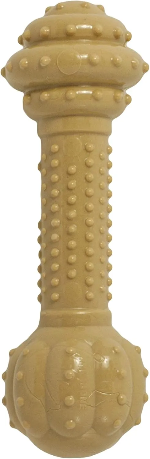Nylabone Power Chew Barbell Bone Chew Toy for Dogs, Durable Dog Toy, Peanut Butter Flavor, Large - Up to 50 lbs. (1 Count) (Pack of 2)