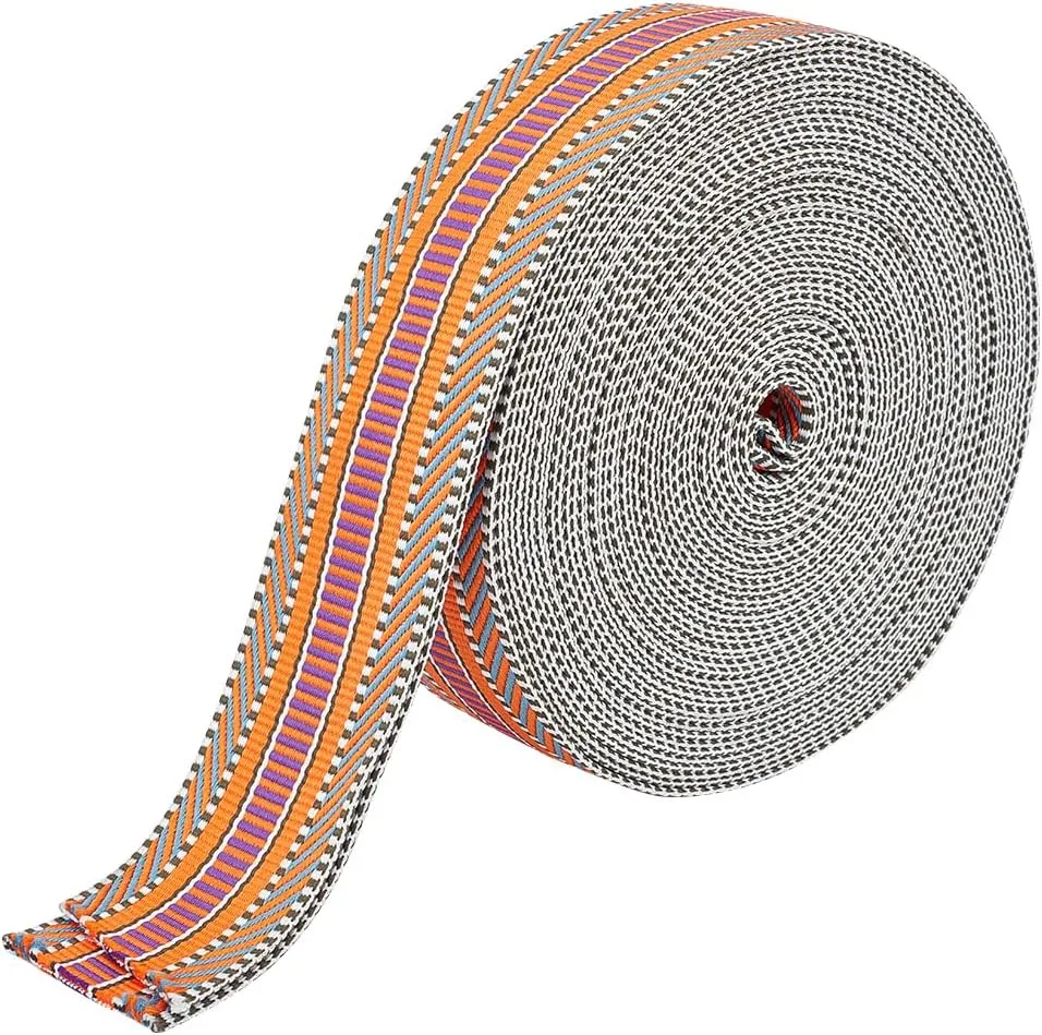 Nylon Webbing 5CM -8 Yards Jacquard Cotton Webbing -Straps Seat Belt Ribbon Polyester Webbing for Crafts Pet Collars Leash Backpack Strap Belt