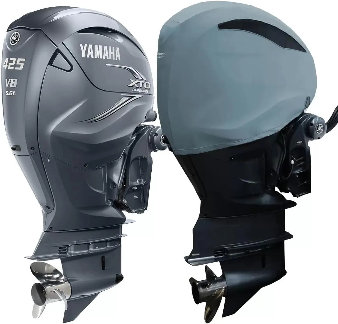 Oceansouth Custom Fit Vented Covers for Yamaha Outboard Engine (Gray, 5.6L F425A-XTO V8 (From 2018 up to 2024))