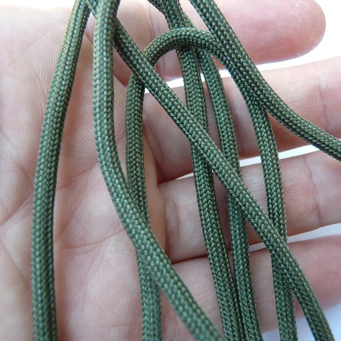 Olive Drab Green 110ft. Mil-Spec 550 Paracord 100% Nylon 8 Strand Military Over 600lbs Breaking Strength Survival Parachute Cord Tent Camping Hiking Hunting Bracelets. Made in USA.