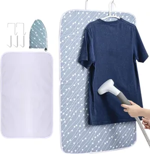 OLizee® Hanging Over Door Ironing Mat with 5 Hooks Clothes Ironing Mat Ironing Press Pad Garment Steamer Ironing Glove Ironing Scorch Mesh for Home and Travel Use