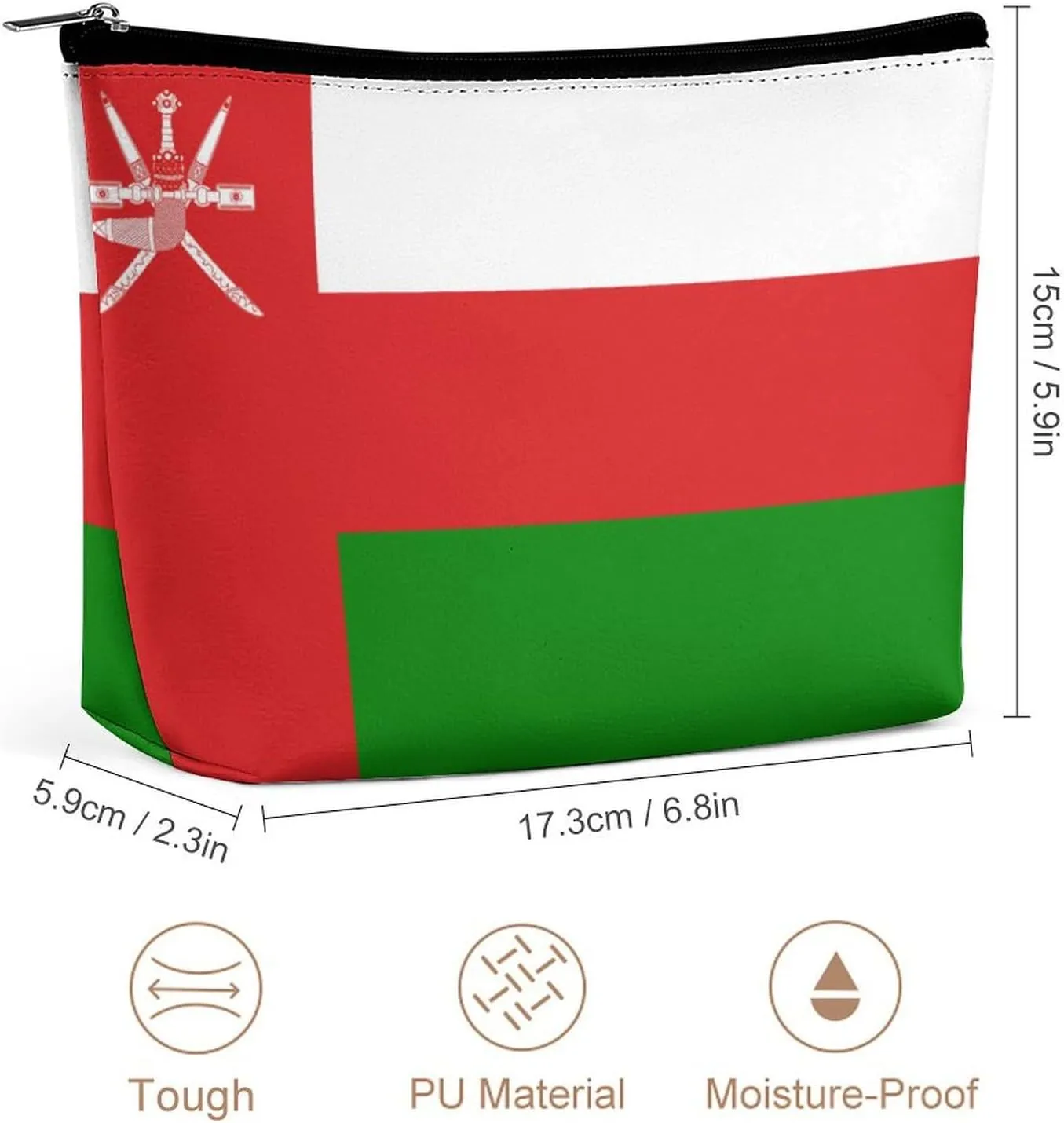 Oman Flag Travel-Friendly Cosmetic Bag Makeup Organizer for Women