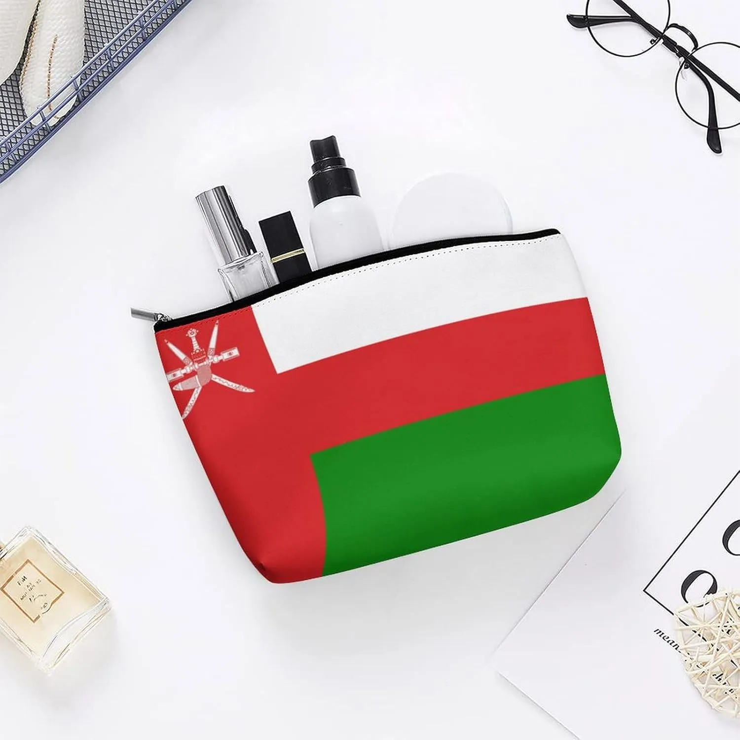 Oman Flag Travel-Friendly Cosmetic Bag Makeup Organizer for Women