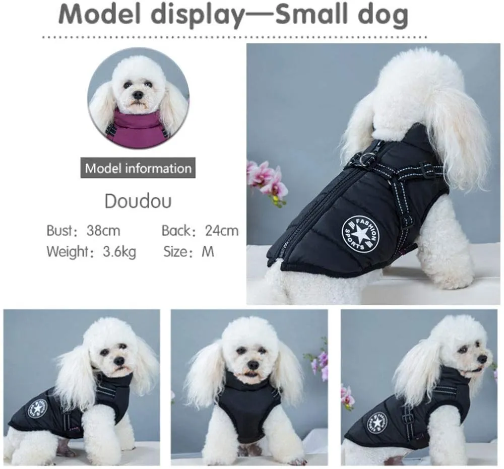 Oncpcare Dog Clothes for Small Dogs, Winter Warm Dog Coat Jacket Vest, Pet Coat Harness for Cats Puppy Small Dogs