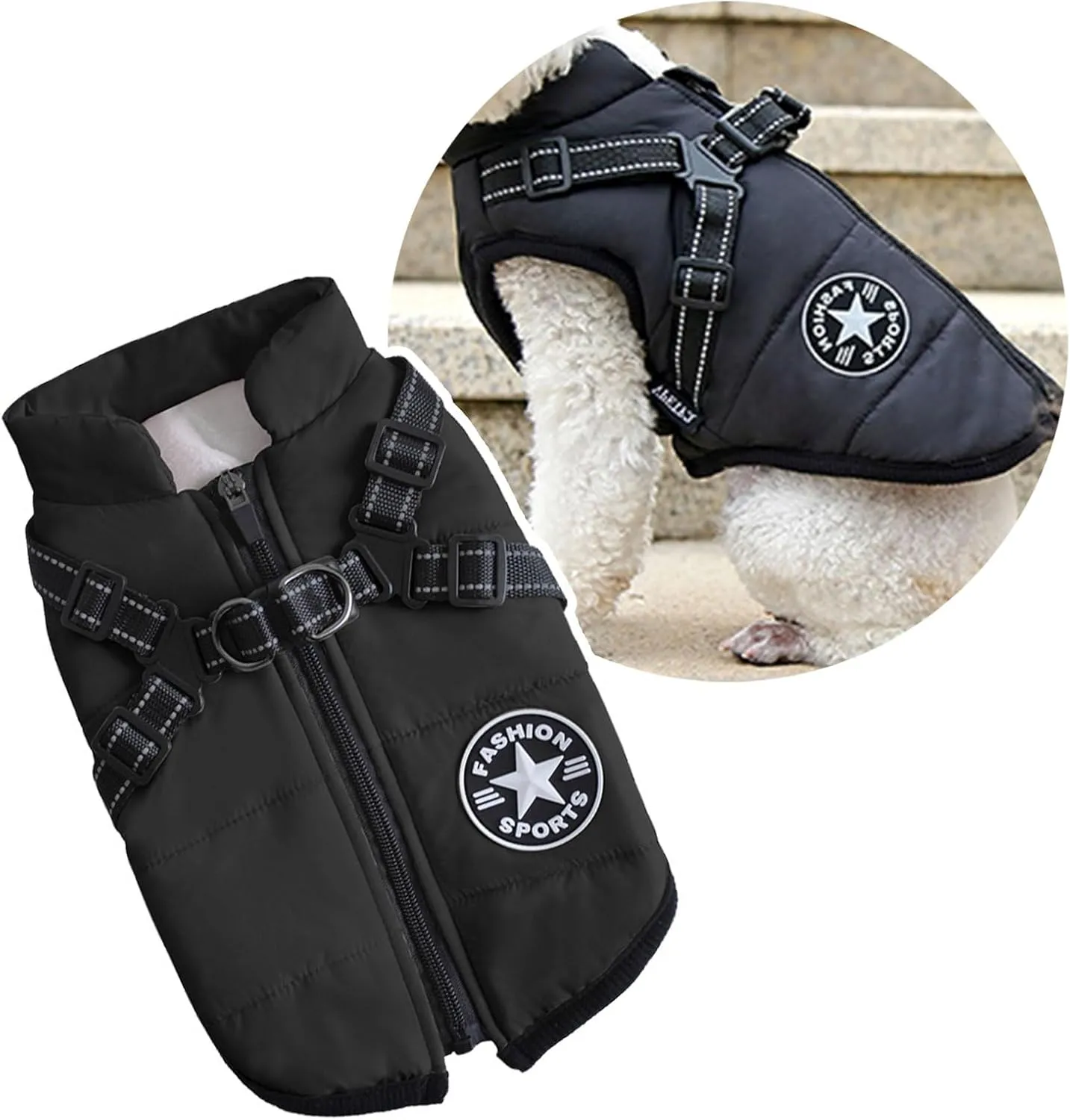 Oncpcare Dog Clothes for Small Dogs, Winter Warm Dog Coat Jacket Vest, Pet Coat Harness for Cats Puppy Small Dogs