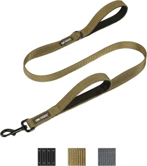 OneTigris Handled No-Pull Dog Walking Leash Long Traffic Leads for Medium to Large Dogs (Brown, 4FT)