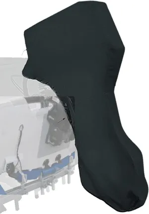 Outboard Motor Cover 25-50 HP, Full Outboard Engine Cover, Black 600D Heavy Duty Fabric, Waterproof Boat Motor Covers