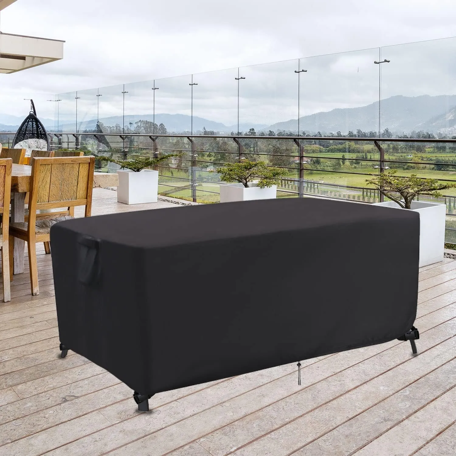 Outdoor Dining Table Cover,60 Inch Rectangle Patio Dining Table Covers,Waterproof Outside Table Cover Furniture Covers - 60 X 38 X 28 Inch