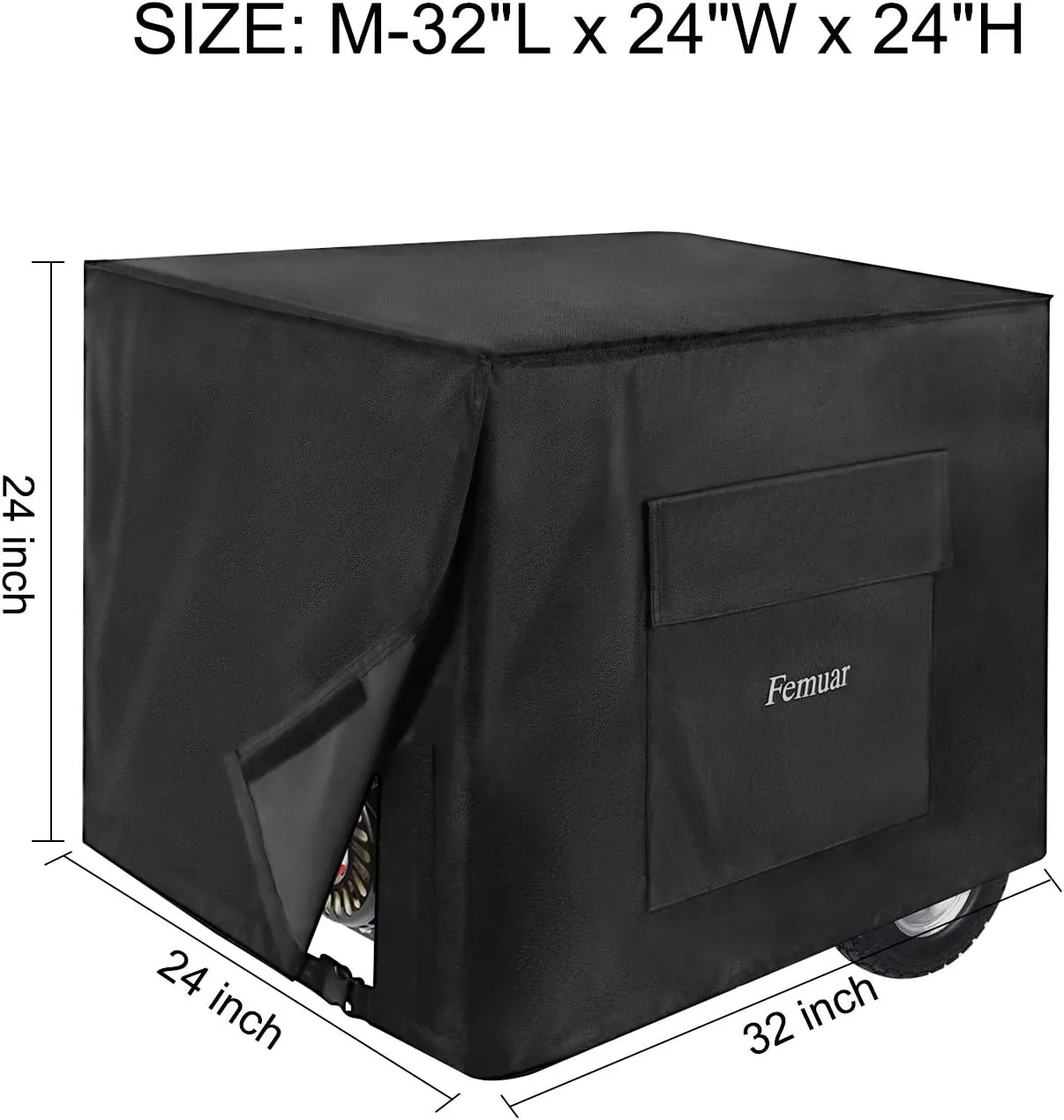 Outdoor Generator Covers Waterproof Heavy Duty 600D Oxford Portable Generator Cover Universal for 5000-10000 Watt Portable Generators ,32x24x24 in
