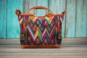 Overnighter Tote Bag Cross Body Purse Diaper Bag Rainbow