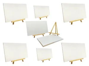 Pack of 6 20x30cm Canvas Easel Set