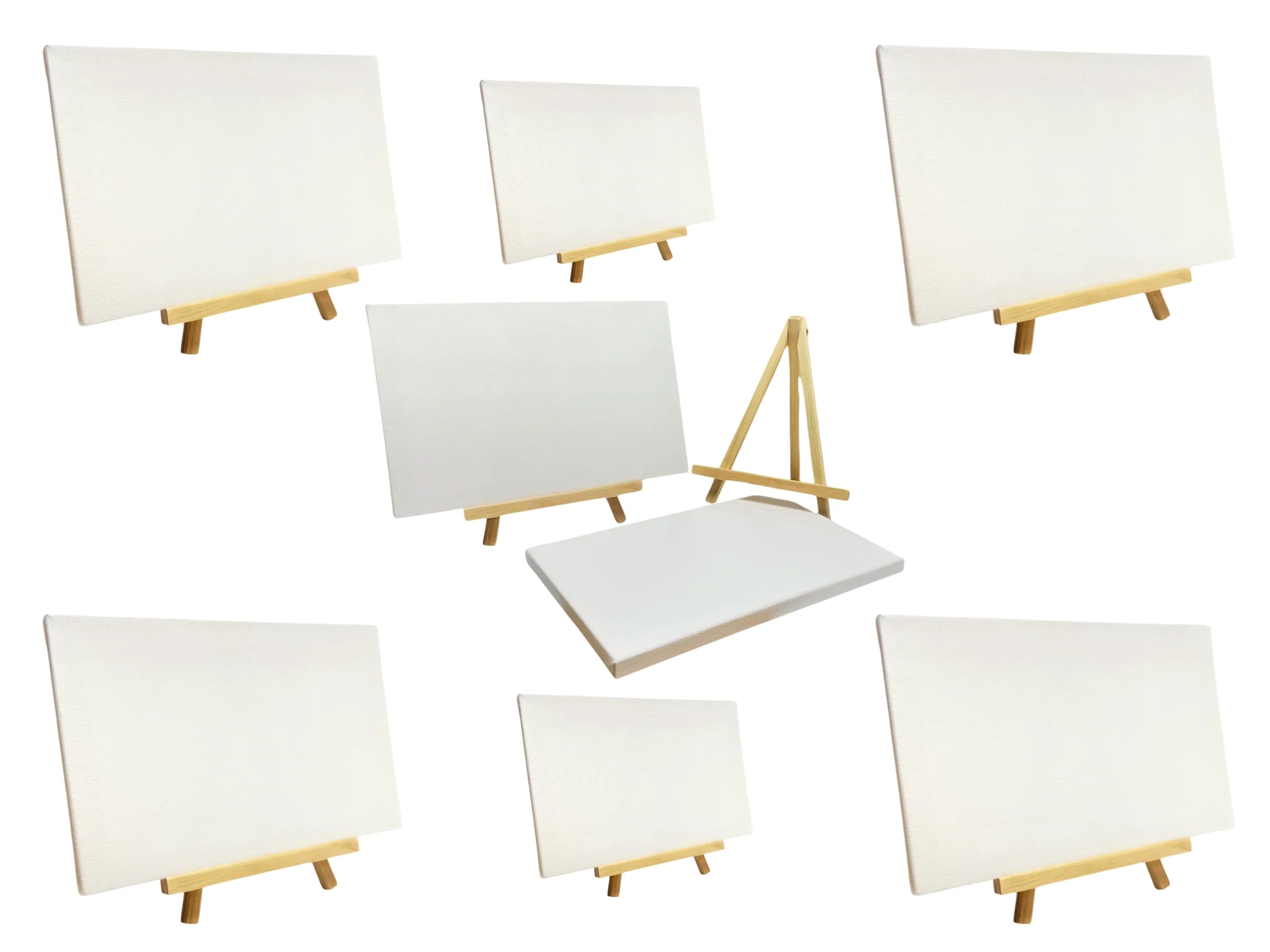 Pack of 6 20x30cm Canvas Easel Set