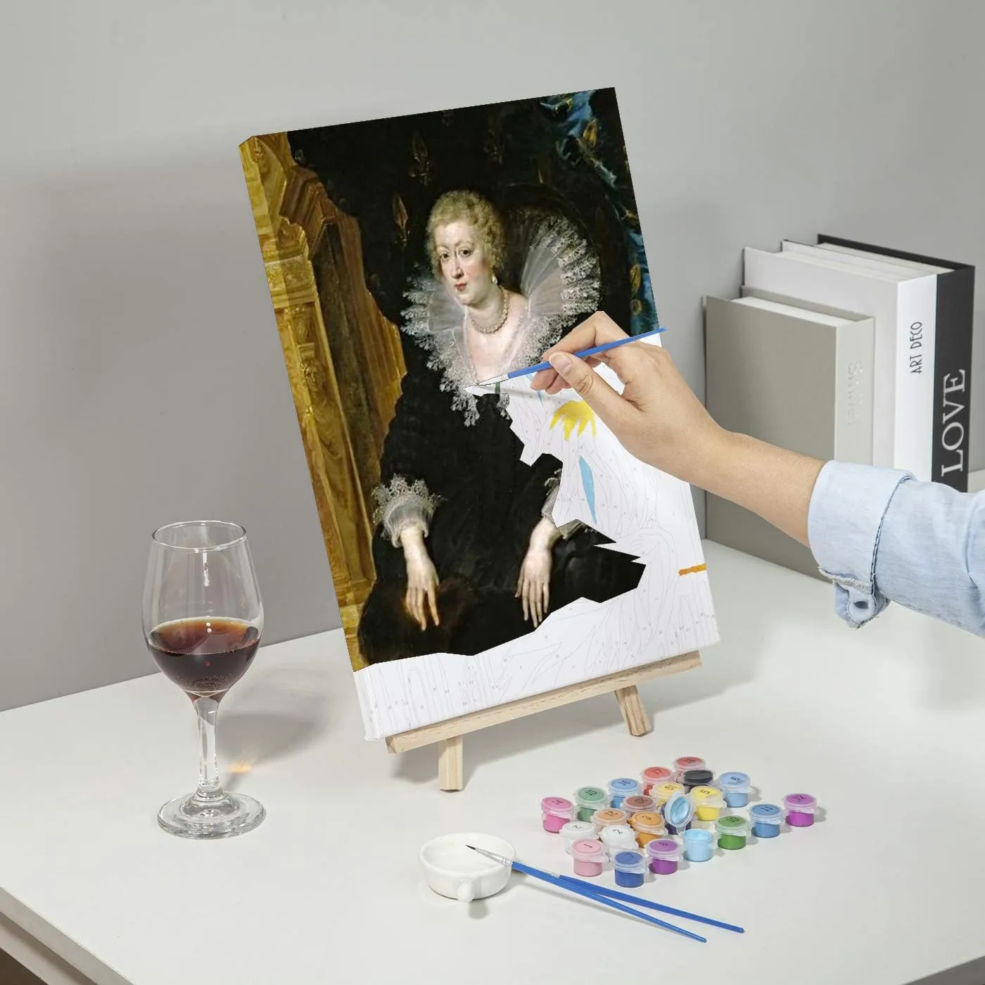 Paint by Numbers Kit for Adults - Peter Paul Rubens Anna of Habsburg Queen of France Peter Paul Rubens Paint by Numbers for Adults Beginner DIY Painting by Numbers Framed and Easel