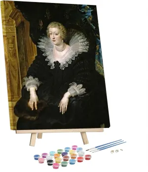 Paint by Numbers Kit for Adults - Peter Paul Rubens Anna of Habsburg Queen of France Peter Paul Rubens Paint by Numbers for Adults Beginner DIY Painting by Numbers Framed and Easel