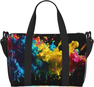 Paint Splatter Backdrop Print Versatile Travel Gym Carry Bag,Ideal For Business,Sports,Weekend Stays