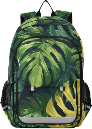 Palm Leaves Print Backpack for Boys Middle-School Elementary Bookbags 20325096