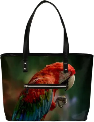 Parrot Beak Claws Tote Bag Women Shoulder Handbags PU Leather Everyday Bag with External Pocket Large Capacity Aesthetic Corduroy Tote Bag for Travel Work Party