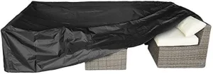 Patio Furniture Covers Waterproof Outdoor Furniture Cover Heavy Duty Outdoor Sectional Sofa Couch Cover Outside Dining Set Table and Chairs Covers Heavy Duty 111" L x 58.5" W Black