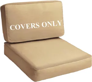 Patio Seat Cushion Replacement Outdoor Covers for Patio Furniture, Deep Seat Bottom and Back Cushion Set for Chair, Sofa and Couch, 2Packs, 28x28x6/28x13x6, Camel