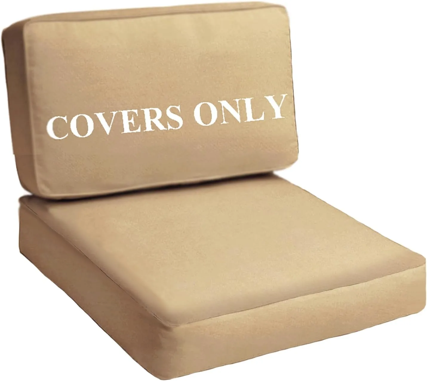 Patio Seat Cushion Replacement Outdoor Covers for Patio Furniture, Deep Seat Bottom and Back Cushion Set for Chair, Sofa and Couch, 2Packs, 28x28x6/28x13x6, Camel