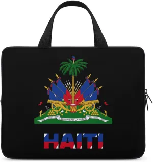 Patriotic Haiti Flag Laptop Bag Laptop Case Computer Messenger Bag with Adjustable Shoulder Strap