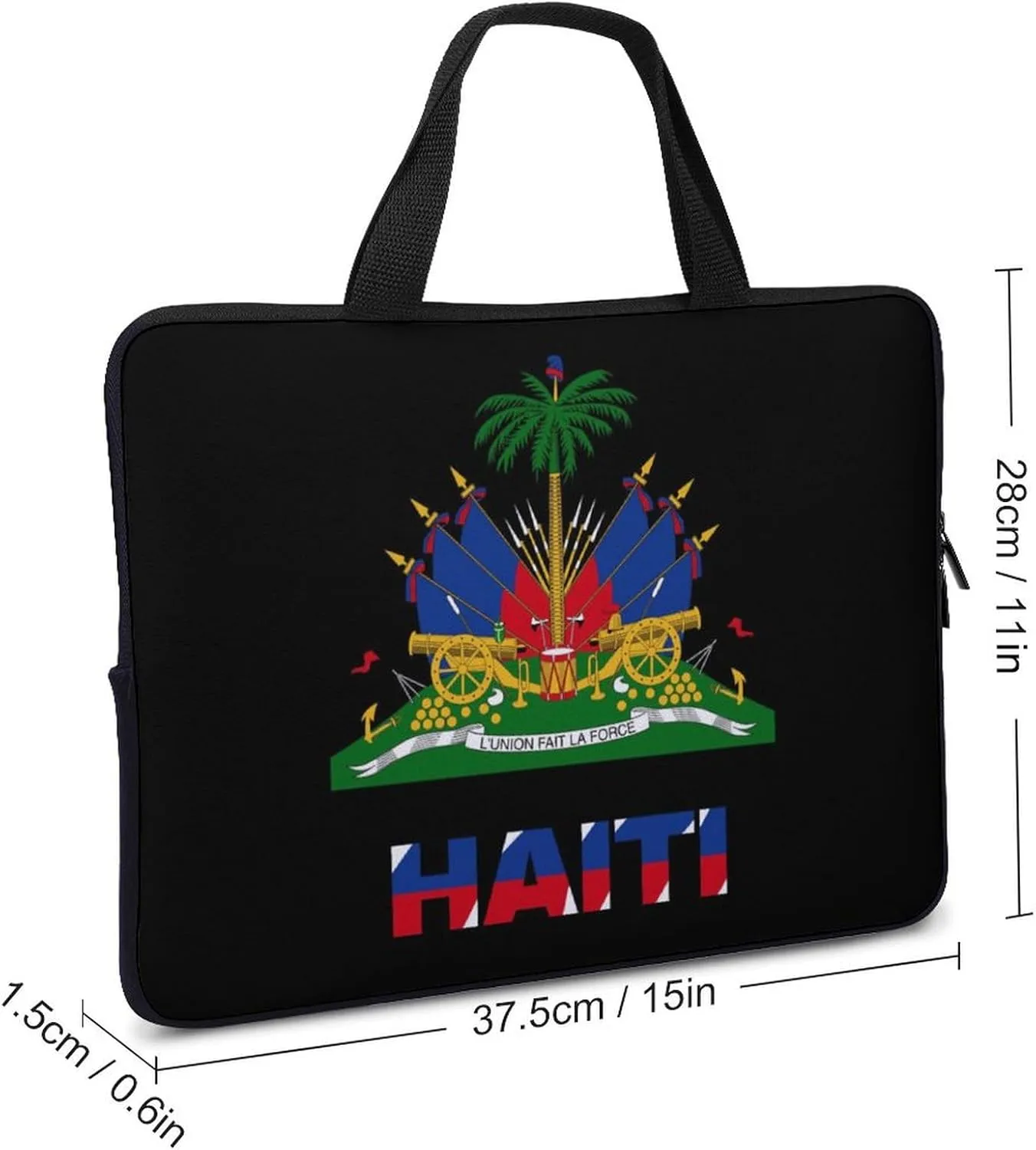 Patriotic Haiti Flag Laptop Bag Laptop Case Computer Messenger Bag with Adjustable Shoulder Strap